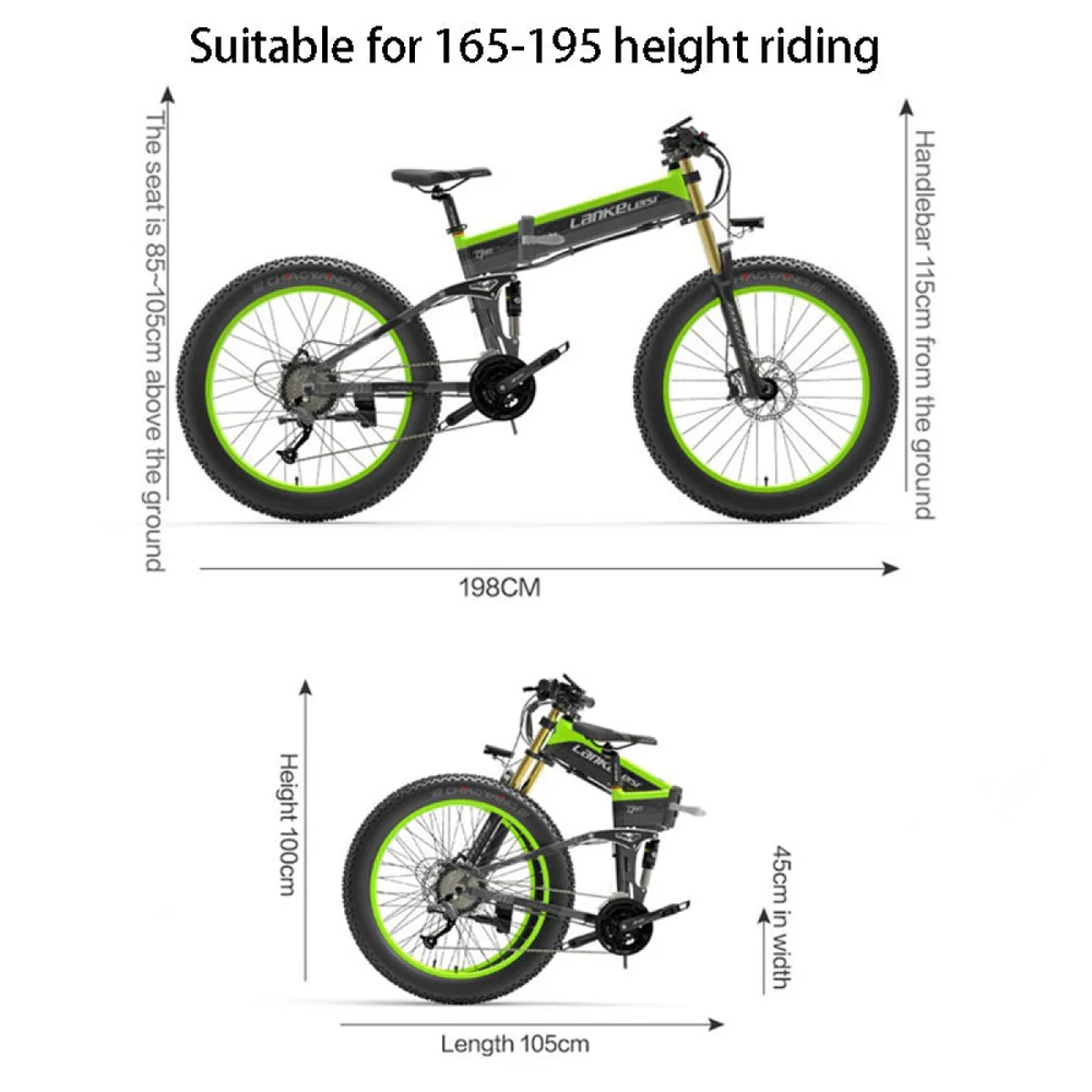 LANKELEISI XT750 PLUS BIG FORK Fat Tire Electric Mountain Bike